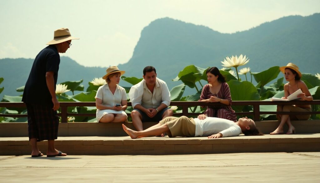 Смотреть онлайн бесплатно Белый лотос в хорошем качестве без регистрации Смотреть онлайн бесплатно Белый лотос - иллюстрация