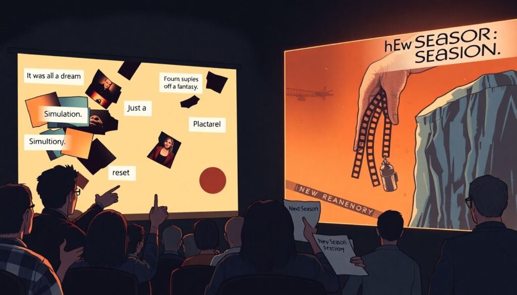 Секреты шоураннеров: как придумывают клиффхэнгеры и твисты финалов Секреты шоураннеров: как придумывают клиффхэнгеры и твисты финальных серий - иллюстрация